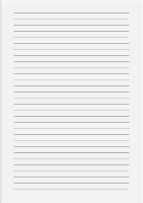 A4 Size Lined Paper With Wide Black Lines Pale Gray Free Download