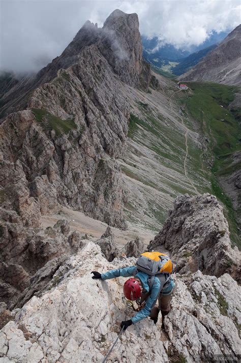 Ferrata Trek Through The Rosengarten Dolomites Italy August 2013