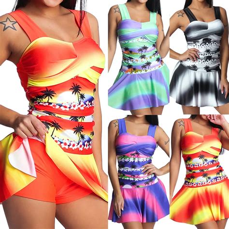 Bikini 2019 Rainbow Lady Tankini Swimdress Swimsuit Beachwear Padded Swimwear Plus Size Biki
