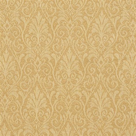 Gold Small Floral Heirloom Damask Upholstery Fabric
