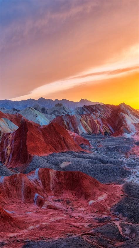 Colorful Mountain In Danxia Landform In Zhangye Gansu China Windows