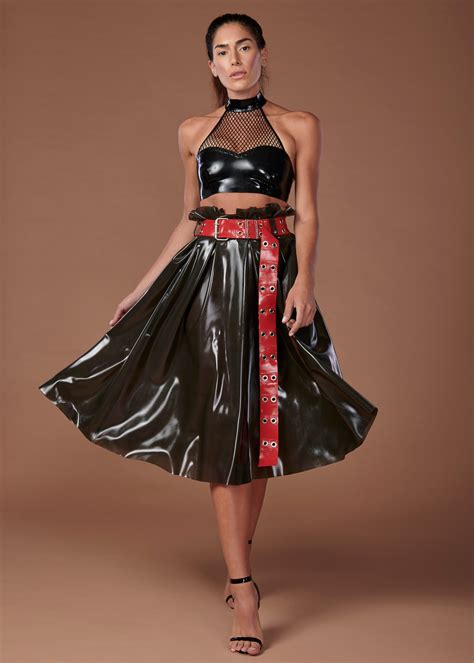 latex rubber skirts and pants for women by vex clothing custom made or ready to wear vex inc