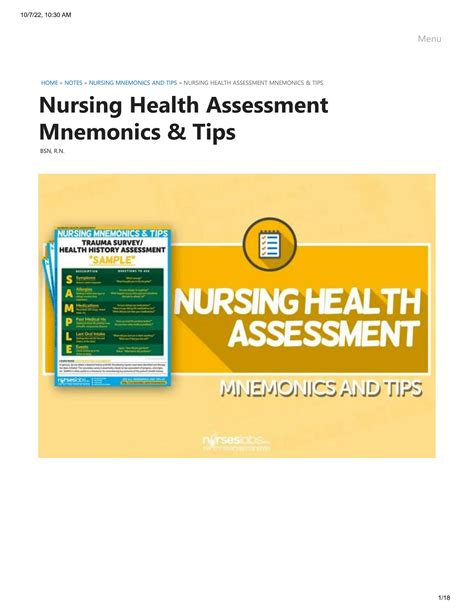 Nursing Health Assessment Mnemonics Tips Nurseslabs Patient Hot Sex