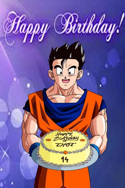 Goku Dragon Ball Character With A Birthday Cake In Your Hands ツ