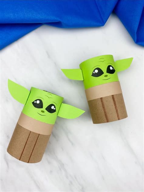 Toilet Paper Roll Grogu Baby Yoda Craft Free Template Star Wars