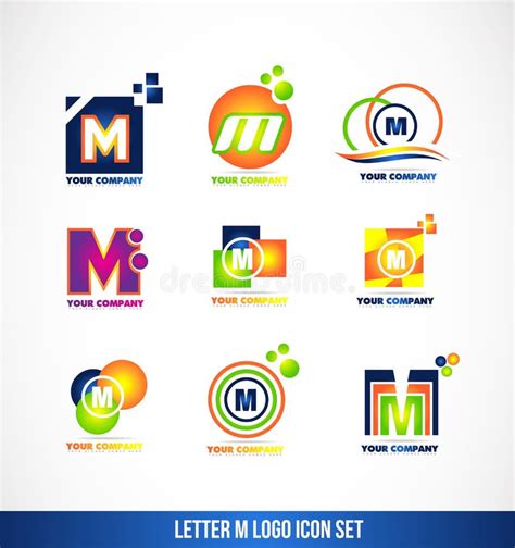 Letter M Logo 3d Icon Set Stock Vector Illustration Of Card 62727056