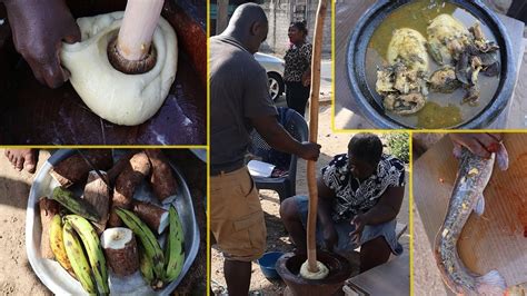 Ghanas Most Popular And Famous Food Fufu With Green Soup Recipe
