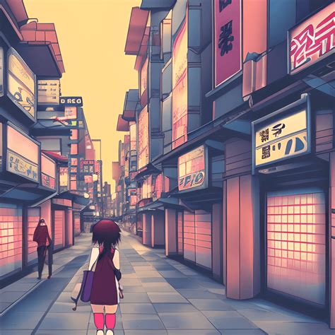Tokyo Girl Walking In Anime Background · Creative Fabrica