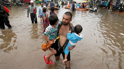 Gujarat Floods 10000 People Evacuated After Sabarmati River Overflows