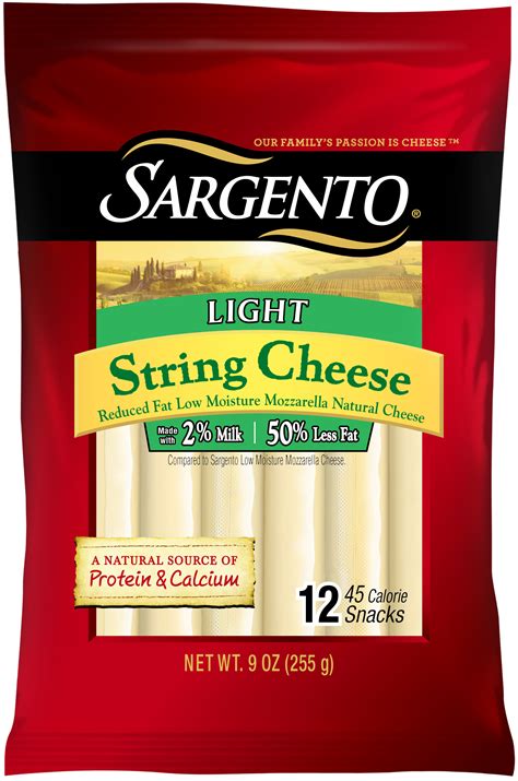 They contain milk and are a good source of calcium. Nutrition Facts Sargento String Cheese Part Skim ...