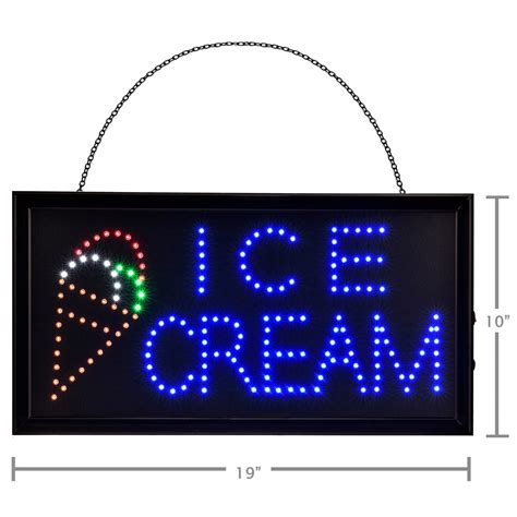 19″ X 10″ Led Rectangular Ice Cream Sign With Two Display Modes Alpine