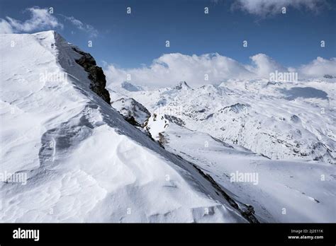 Snow Covered Swiss Alps Stock Photo Alamy