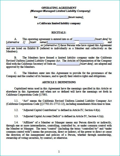 A series limited liability company, commonly known as a series llc and sometimes the series' limited liability company agreement (equivalent to an operating agreement for other llcs). Operating Agreement Llc California Template - Template 1 : Resume Examples #Bw9jDnyV7X