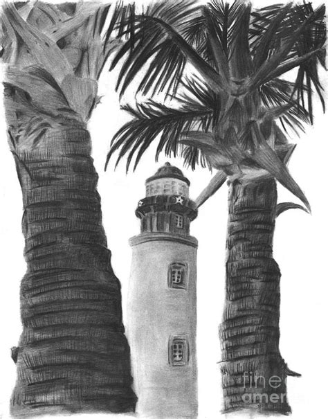 Ponce Inlet Lighthouse Drawing By Jennifer Labombard Fine Art America