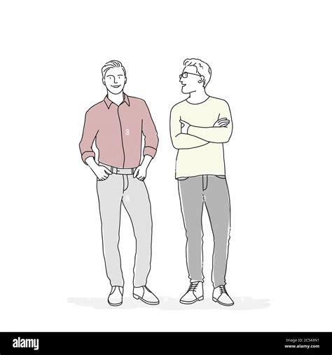 Sketch Of People Standing Next To Each Other Hand Drown Vector Illustration Stock Vector Image