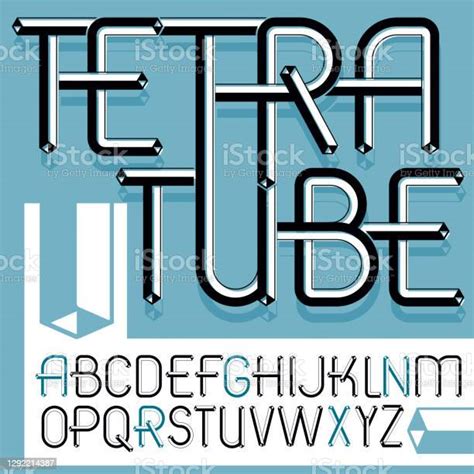 Vector Trendy Vintage Capital English Alphabet Letters Collection Funky