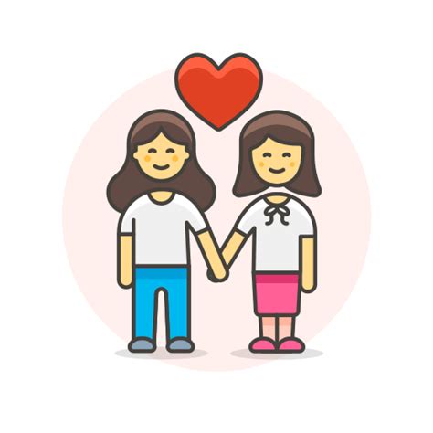 Couple Hands Hold Lesbian Love Icon Free Download
