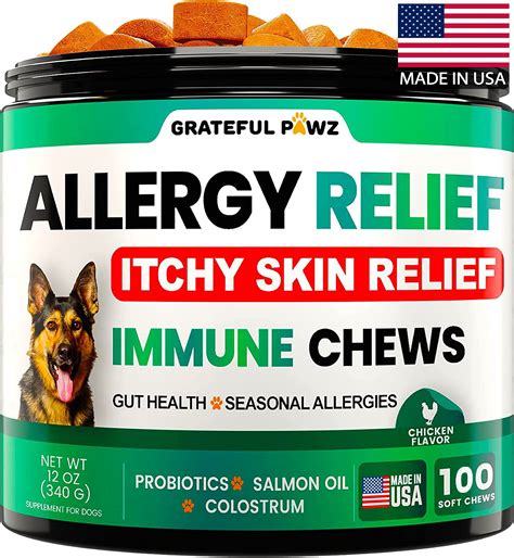 Dog Allergy Relief Tablets Pet Safe Antihistamine Respiratory Symptoms