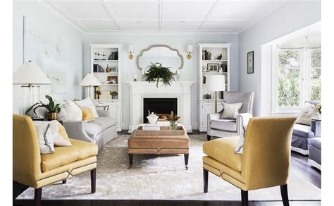 Yellow And Gray Living Rooms Transitional Living Room