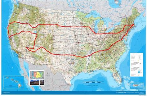 Cross Country Road Trip United States Map Usa Map Road Trip Usa