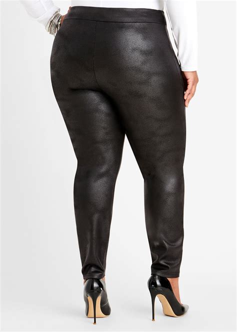 Plus Size Faux Leather Leggings Plus Size Cracked Faux Leather Pants
