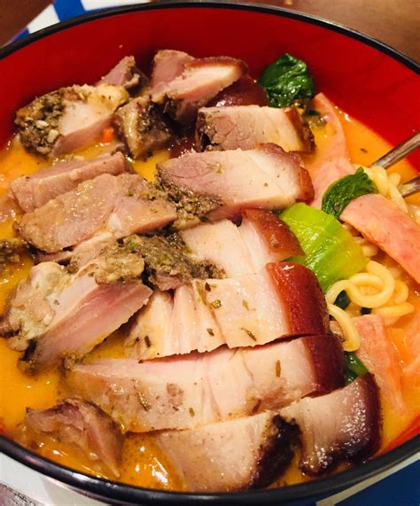 Homemade Korean Ramyeon With Smoked Pork Food