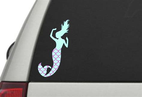 Standing Mermaid Car Decal Two Tone Mermaid Car Decal