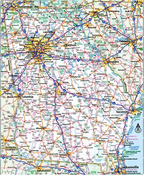 Georgia Interstate Highways Map I 16 I 20 I 75 I 80 I 85 I 95 Road Free