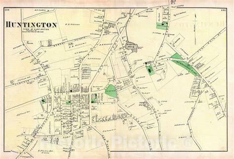 Historic Map Beers Map Of The Town Of Huntington Long Island New