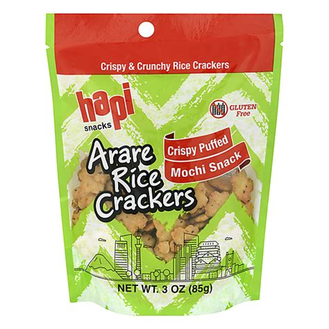 Hapi Mochi Snack Crispy Puffed Arare Rice Crackers 3 Oz Asian Reasors