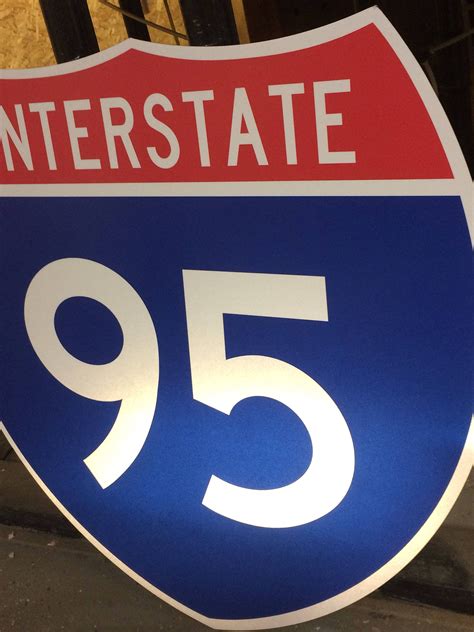 Original Interstate 95 Sign I95 Highway Shield New Old Stock Metal Road