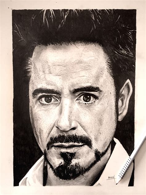 Robert Downey Jr Portrait Drawing Rmarvel