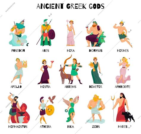Cartoon Images Of Greek Gods And Goddesses Greek Gods