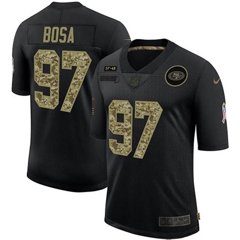 Mens San Francisco 49ers 97 Nick Bosa 2020 Black Camo Salute To