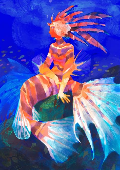 Lionfish Mermaid An Art Print By Caitlin Soliman Inprnt
