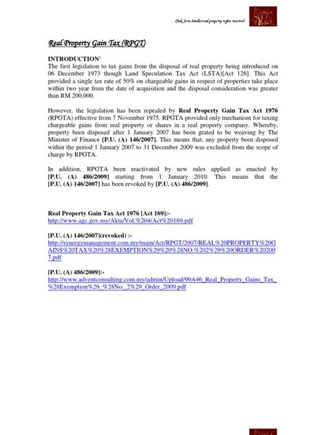 According to the real property gains tax act 1976, rpgt is a form of capital gains tax in malaysia levied by the inland revenue (lhdn). Real Property Gain Tax | Taxes | Government Finances