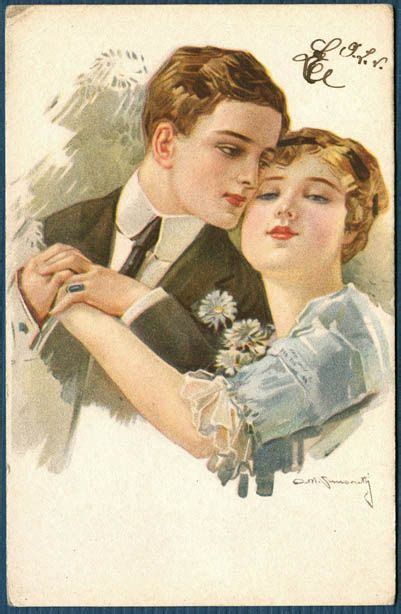 Am Simonetti Vintage Couples Vintage Romance Postcard