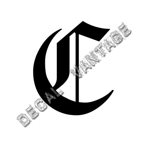 Old English C Letter Initial Vinyl Sticker Decal Font Diploma Choose