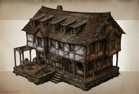Concept Art Building Concept Fantasy House Medieval Houses