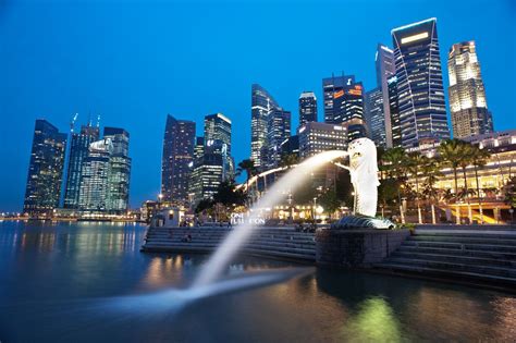 Merlion Park Singapore Using A Slow Shutter Speed To A Create Sense Of