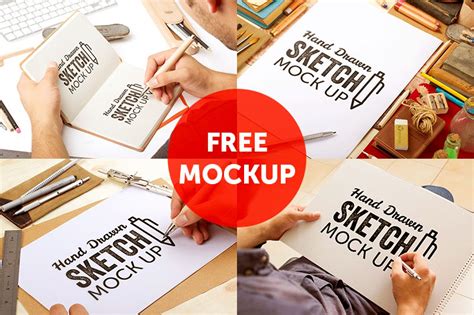 Hand Drawn Sketch Mock Ups Free Version — Discounted