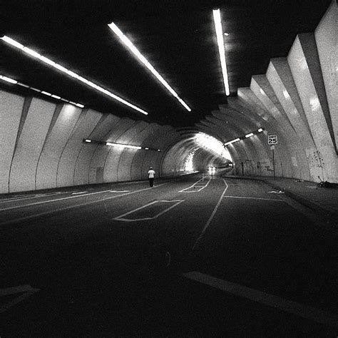 Black And White 35mm Film Shots Of Tunnels Downtown Los Angeles