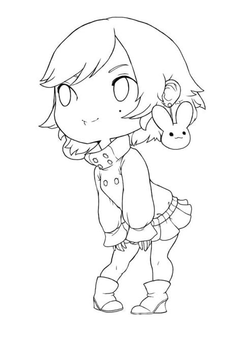 A Chibi Girl Coloring Page Download Print Or Color Online For Free