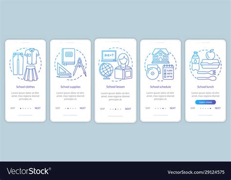 education onboarding mobile app page screen vector image
