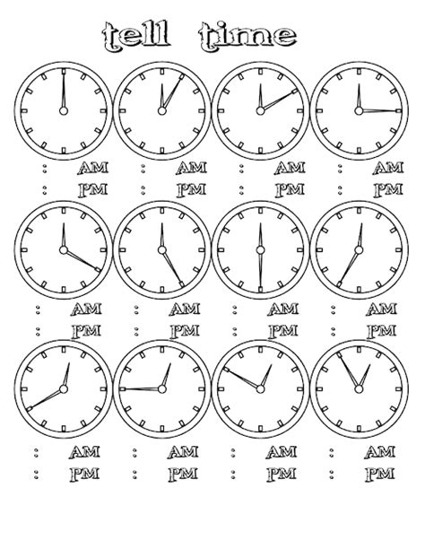 How To Tell Time Clock Printables For School Kids Kids