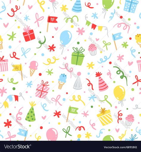 Party Fun Seamless Pattern Royalty Free Vector Image