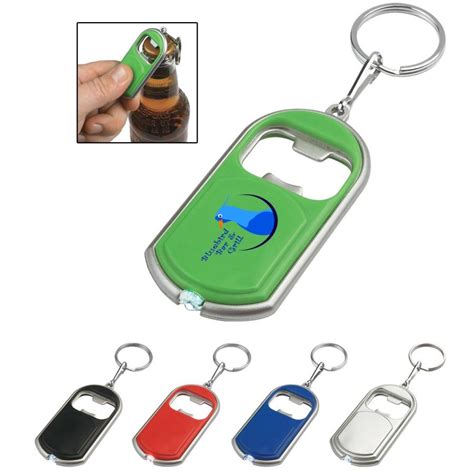 Custom Bottle Opener Keychain With Led Light Keychain Flashlights