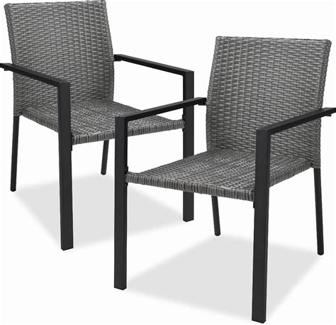 christopher knight home ckh outdoor pe wicker stackable club chairs 2 pcs set