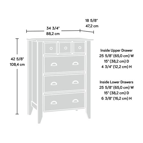 Sauder Shoal Creek 4 Drawer Chest Oiled Oak Finish 410288