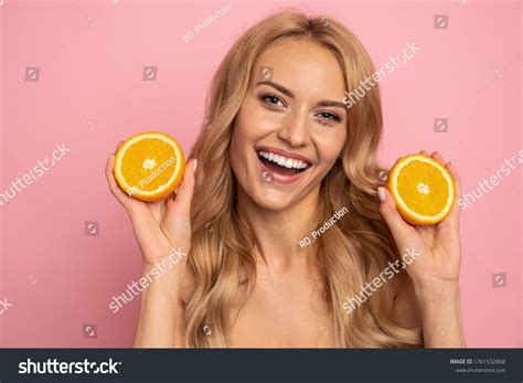 Attractive Comic Positive Nude Girl Beaming Stock Photo 1761532868